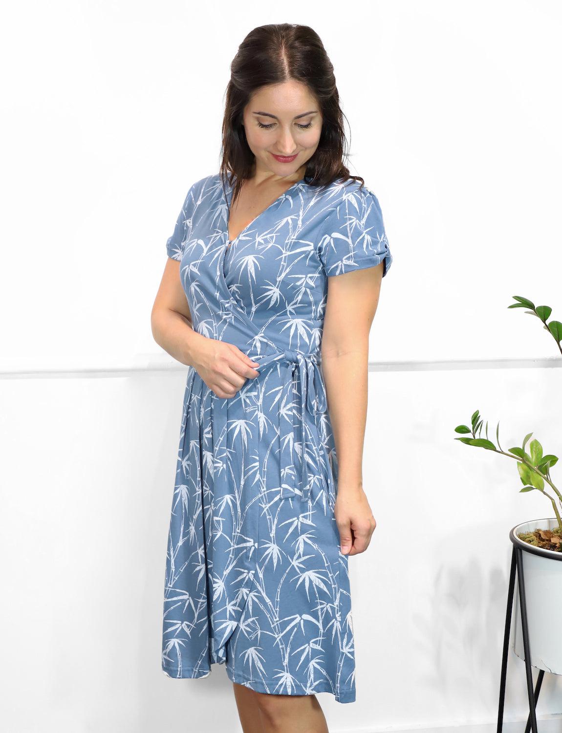 Coastal Organic Wrap Dress - Passion Lilie