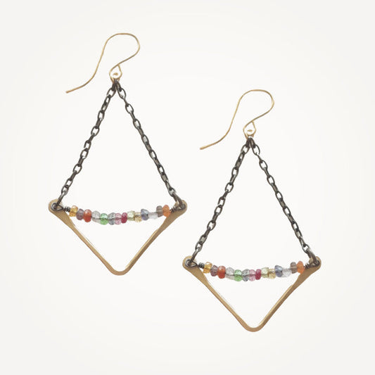 Mineral Hammered V Earrings