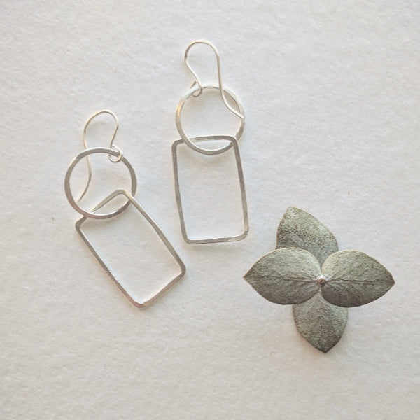 Hoop Rectangle Earrings