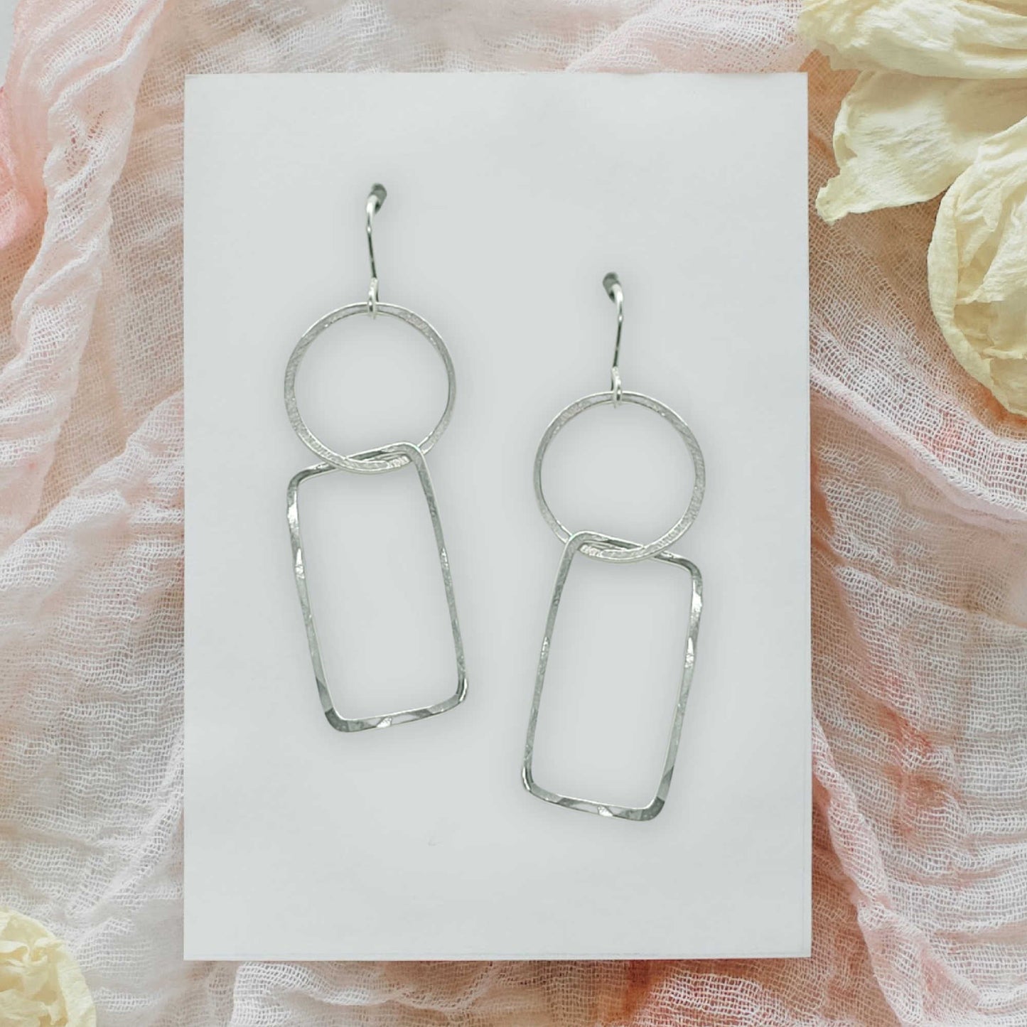 Hoop Rectangle Earrings
