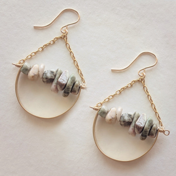Horizon Earrings • Choice of Gemstone
