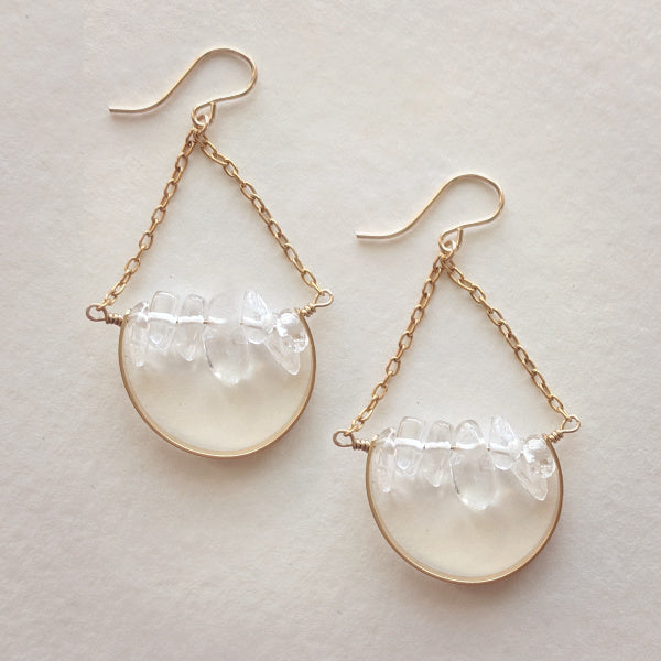 Horizon Earrings • Choice of Gemstone
