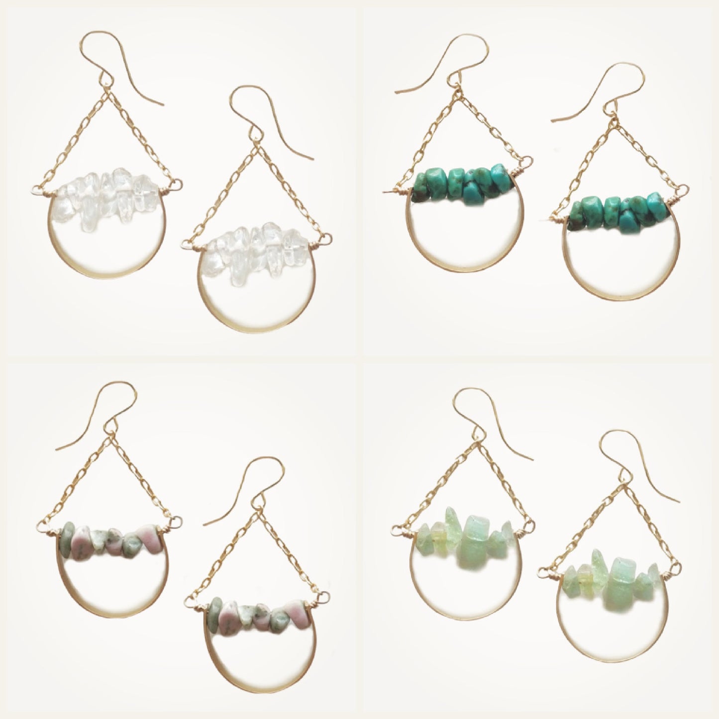 Horizon Earrings • Choice of Gemstone