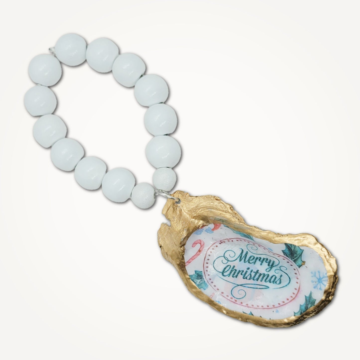 Oyster Shell Beaded Wine Bottle Charm