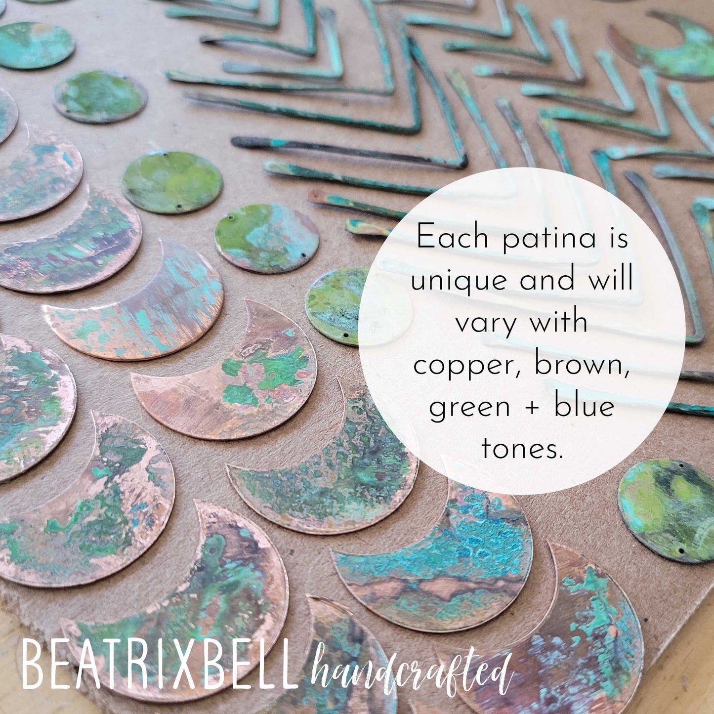 Patina Triangle Earrings | Gemstone Teardrop