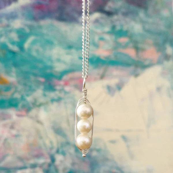 Peapod Necklace | Sterling Silver