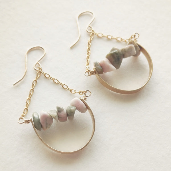 Horizon Earrings • Choice of Gemstone
