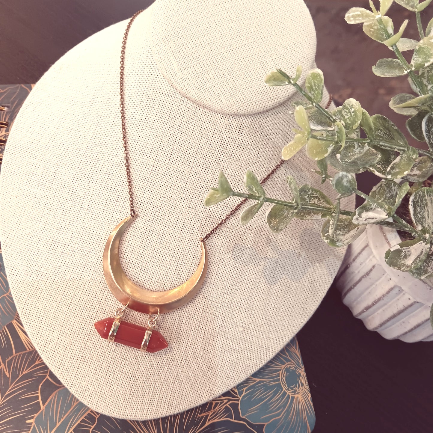 Crescent Necklace | Carnelian