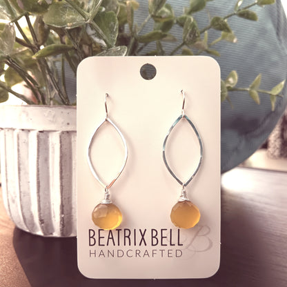 Sterling Silver Marquise Earrings | Assorted Gemstone