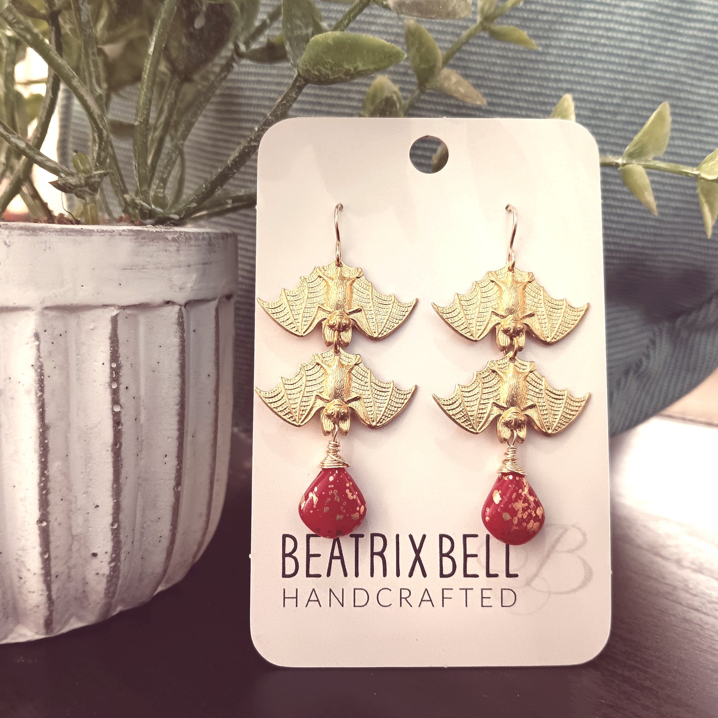 Vampire Bat Earrings