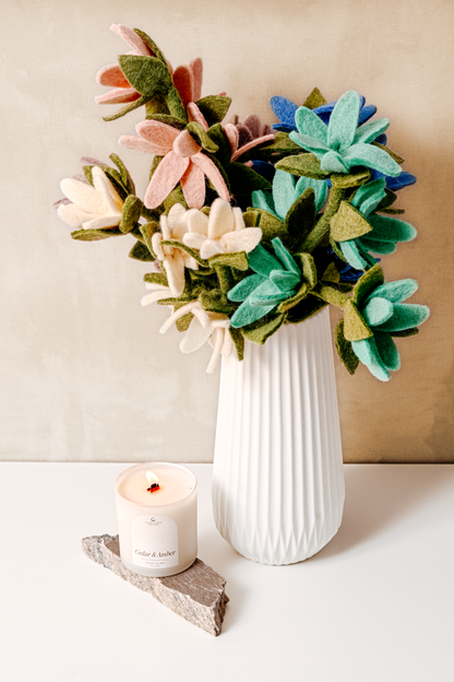 Felt Watsonia Flower: White