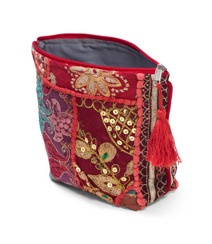 Color Splash Embroidered Cosmetic Bag - Assorted, Handmade