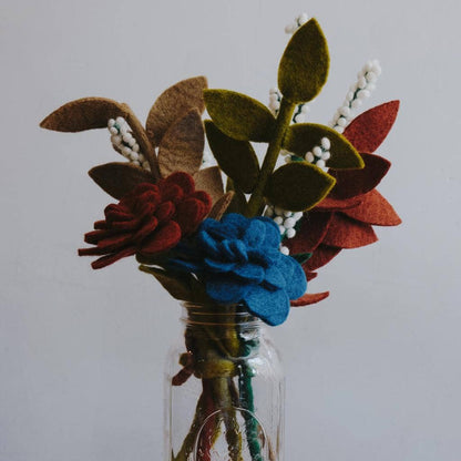 Felt Zinnia: Deep Teal Blue