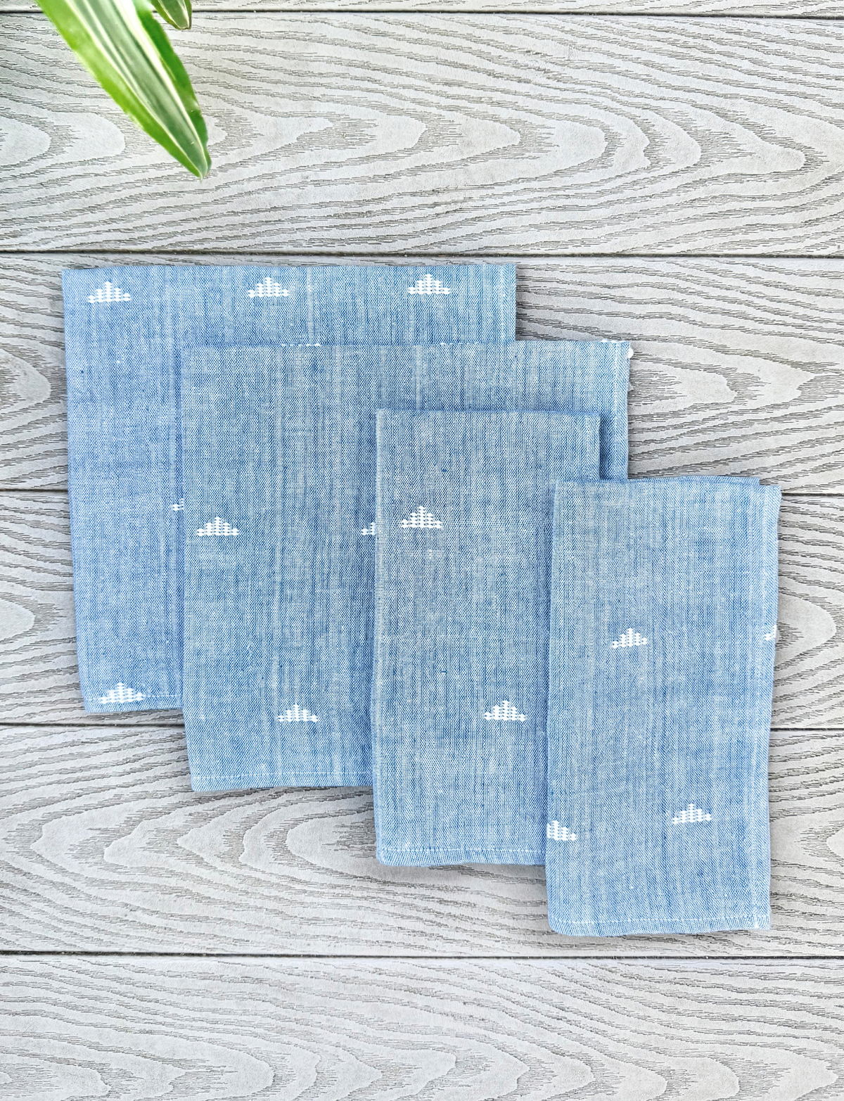 Cloth Napkins- Jamdani Blue - Set of 4 - Passion Lilie - Fair Trade - Sustainable Fashion