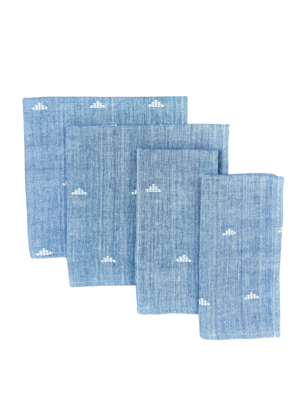 Cloth Napkins- Jamdani Blue - Set of 4 - Passion Lilie - Fair Trade - Sustainable Fashion