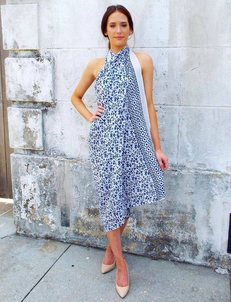 Abstract Blue Sarong - Passion Lilie
