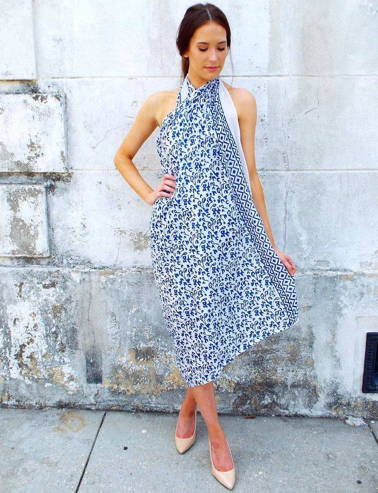 Abstract Blue Sarong - Passion Lilie
