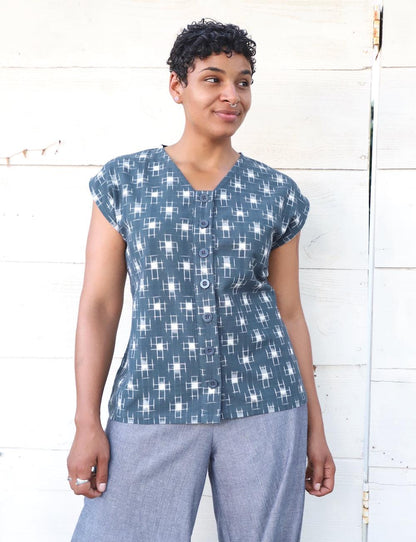 Anniki Button Top - Passion Lilie