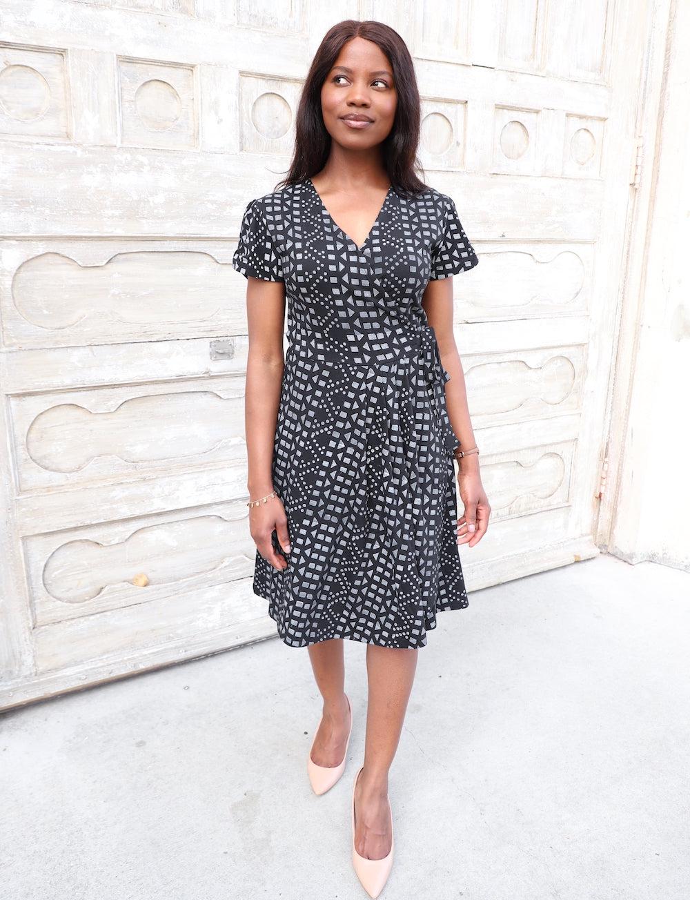 Arabella Organic Wrap Dress - Passion Lilie