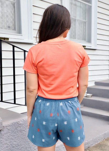 Azure Wash Organic Cotton Shorts - Passion Lilie