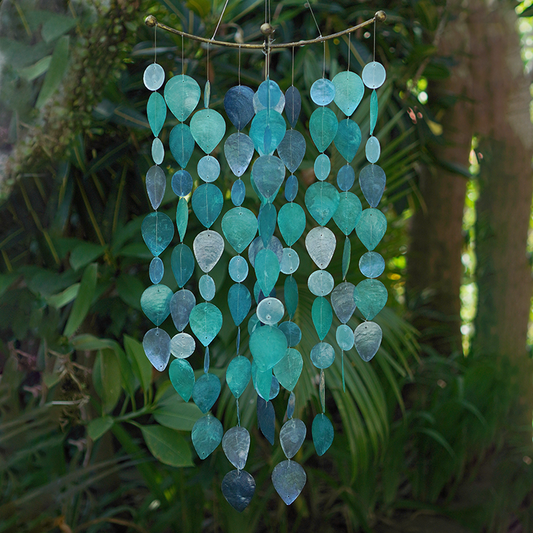 Capiz Chime Leaf | Teal | Inverted Arch