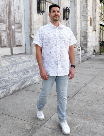 Bayou Cottage Organic Cotton Men's Button Down Shirt - Passion Lilie