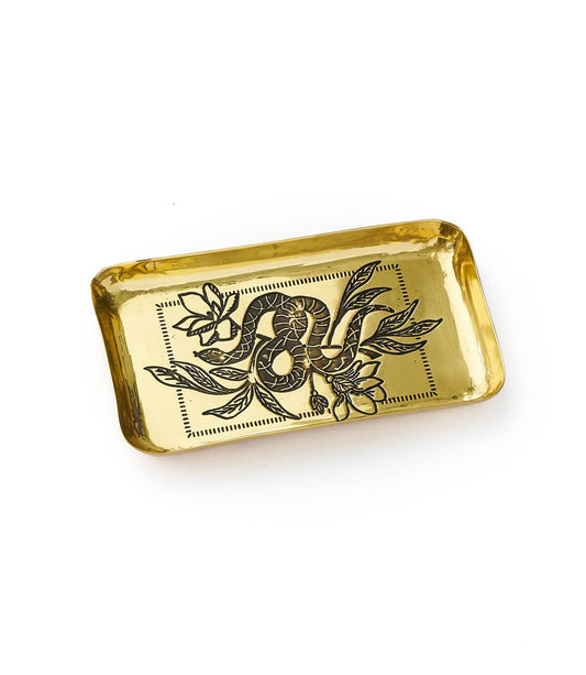 Snake Dish Catch Al Jewelry Tray | Etched Brass