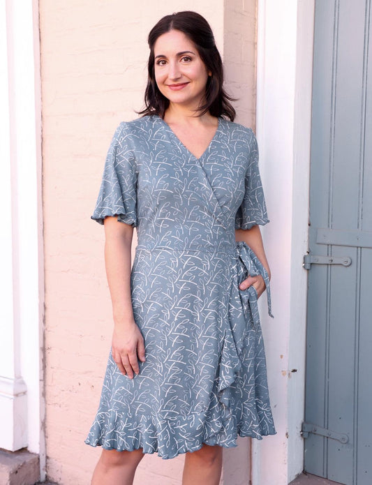 Bella Organic Wrap Dress - Passion Lilie