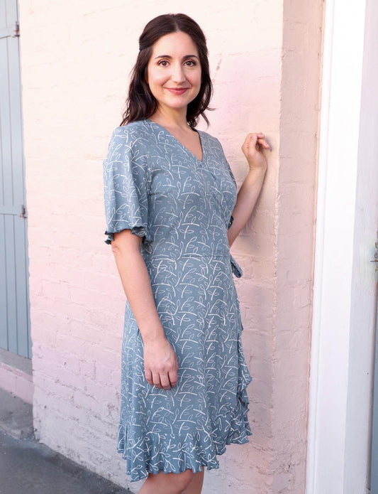Bella Organic Wrap Dress - Passion Lilie