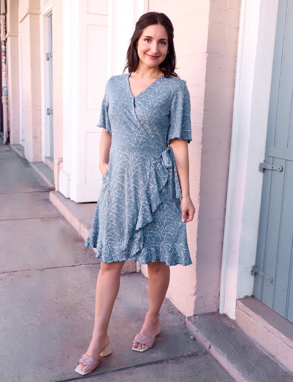 Bella Organic Wrap Dress - Passion Lilie