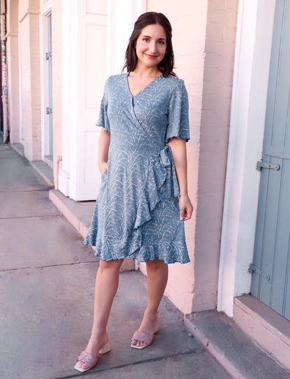 Bella Organic Wrap Dress - Passion Lilie