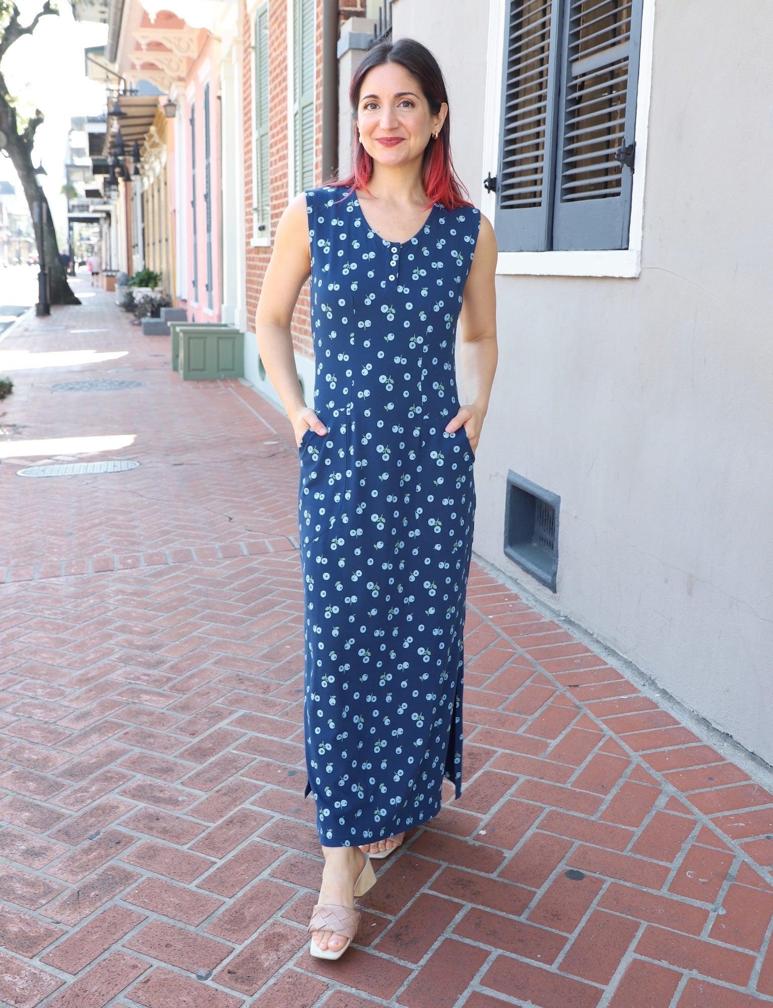 Blueberry Organic Maxi Dress - Passion Lilie