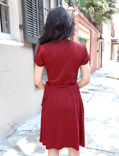Cabernet Organic Wrap Dress - Passion Lilie