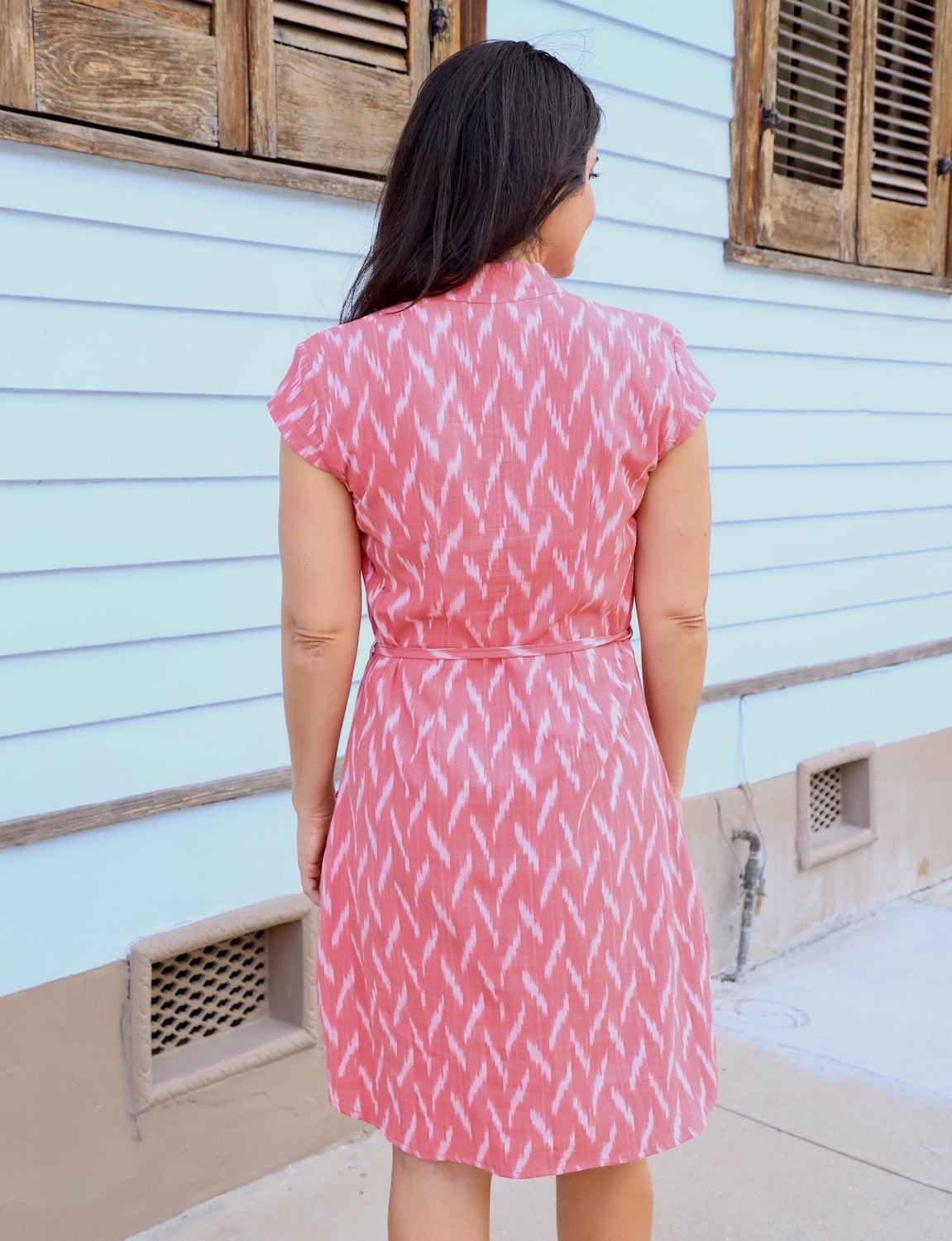 Calypso Coral Button Dress - Passion Lilie