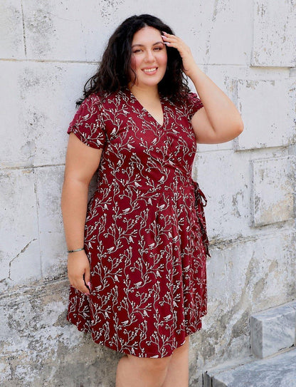 Cardinal Organic Wrap Dress - Passion Lilie