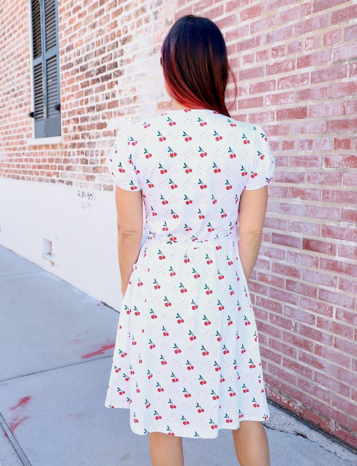 Cherry Organic Wrap Dress - Passion Lilie