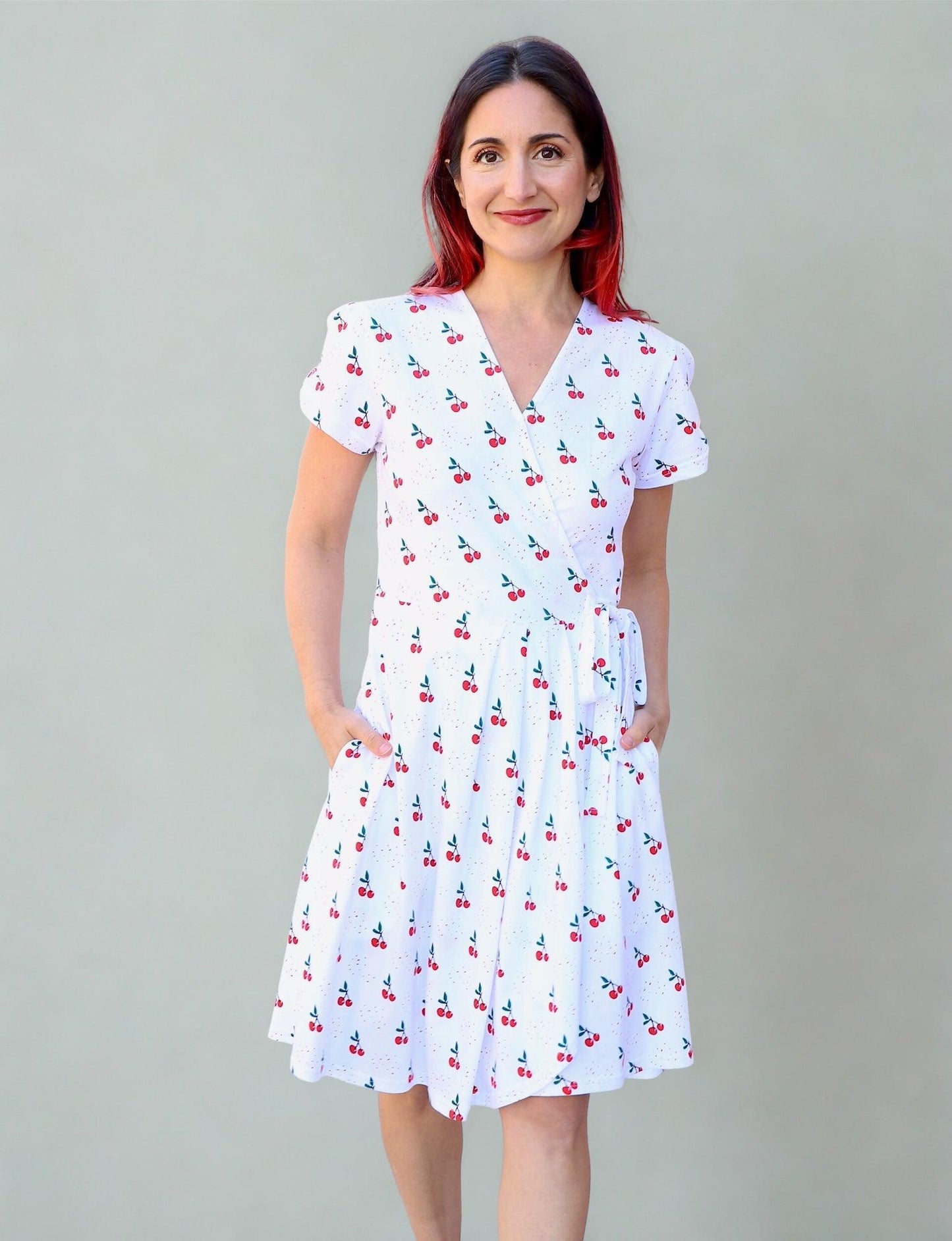 Cherry Organic Wrap Dress - Passion Lilie
