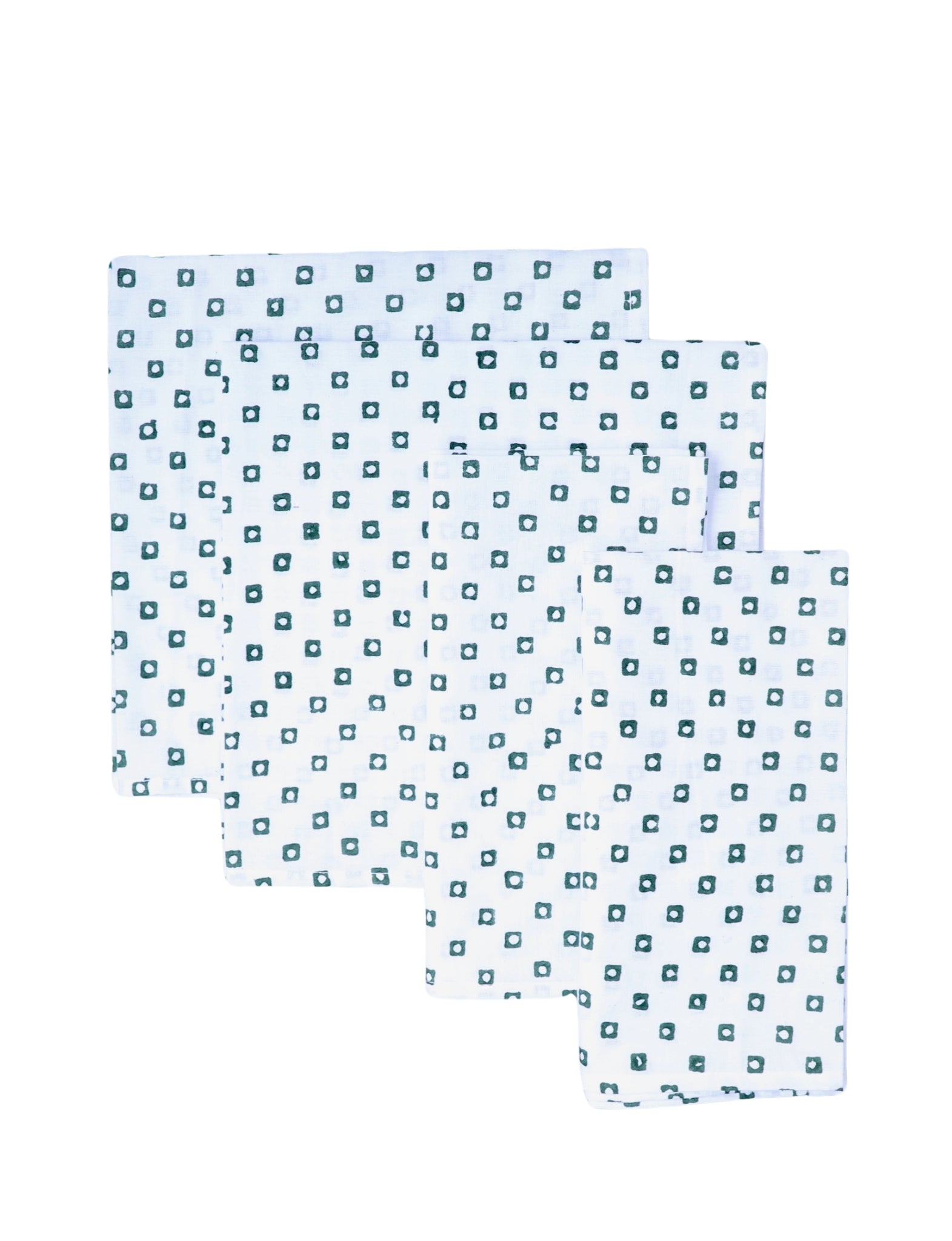 Cloth Napkins - Green Squares - Set of 4 - Passion Lilie