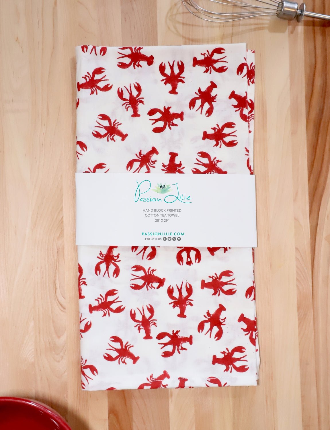 Crawfish Cotton Tea Towel - Passion Lilie