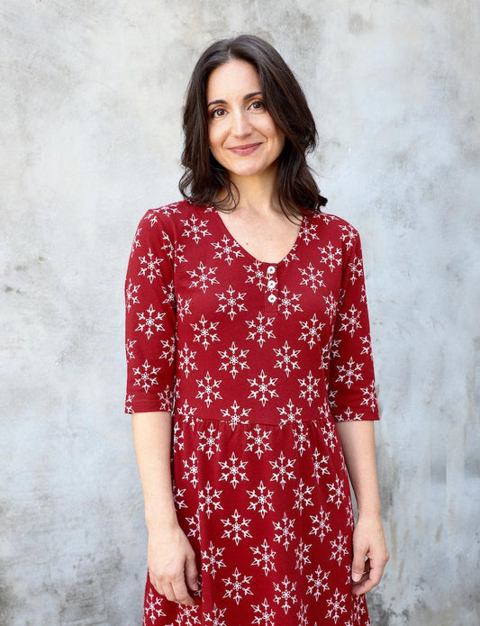 Crimson Flurry Organic Holiday Dress - Passion Lilie