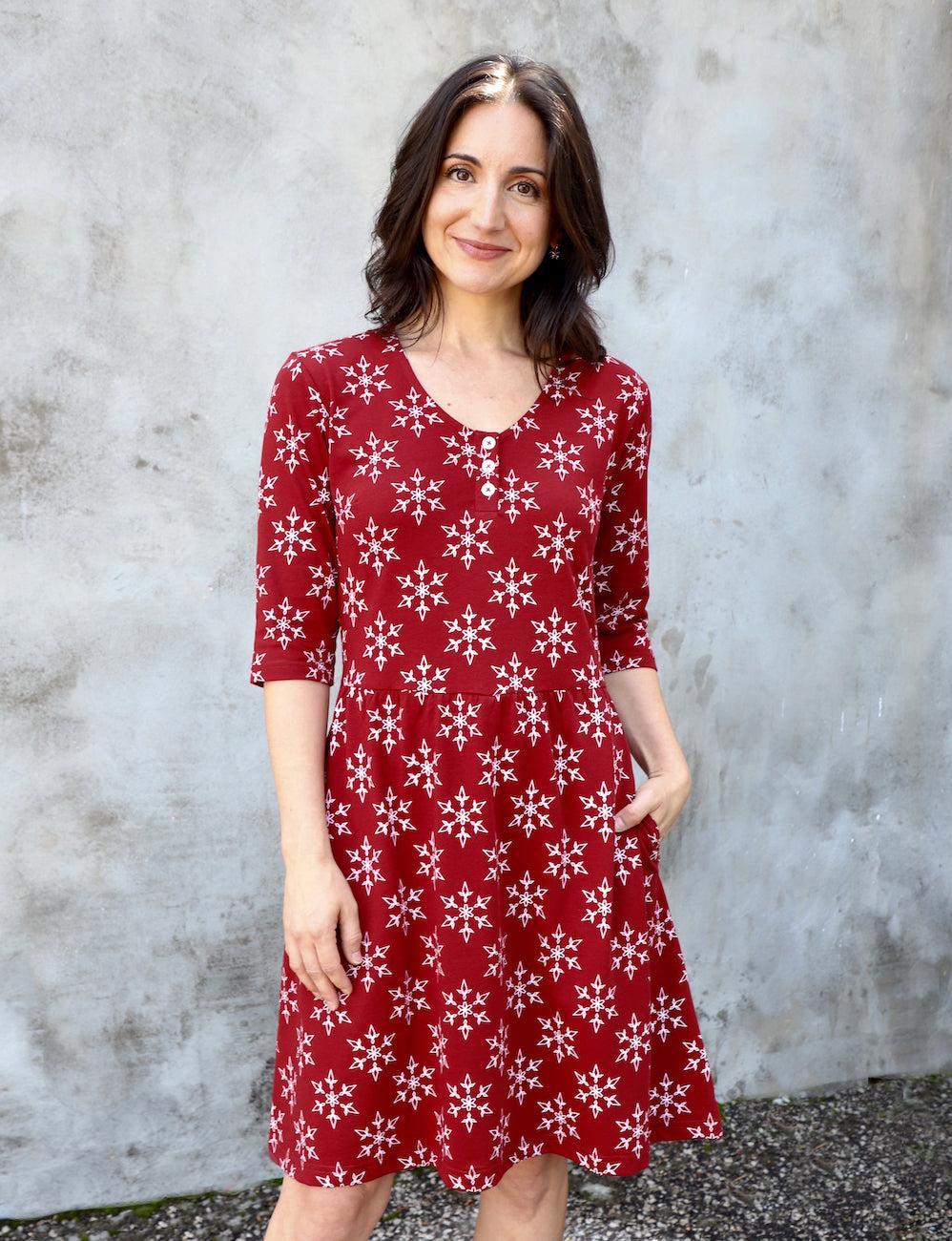 Crimson Flurry Organic Holiday Dress - Passion Lilie