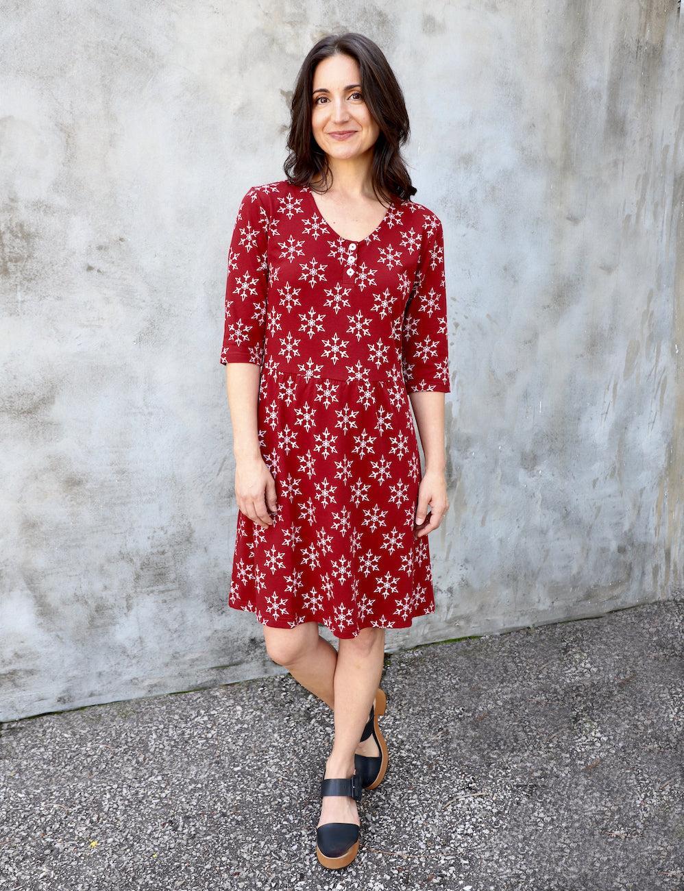 Crimson Flurry Organic Holiday Dress - Passion Lilie