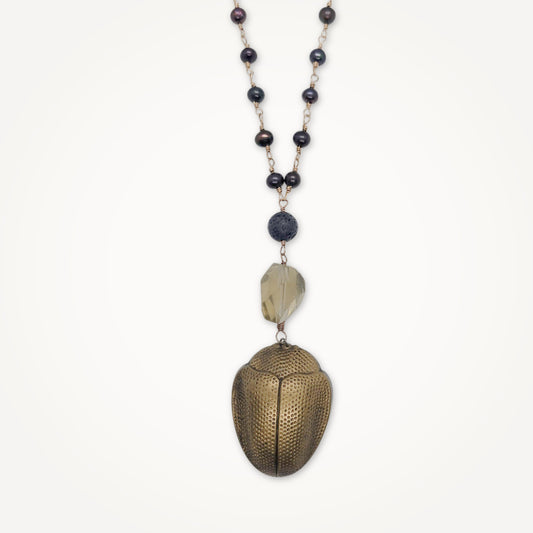 Egyptian Revival Scarab Necklace