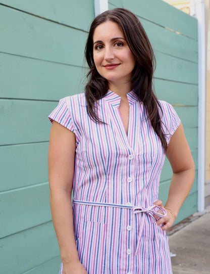 Dreamy Stripe Button Dress - Passion Lilie