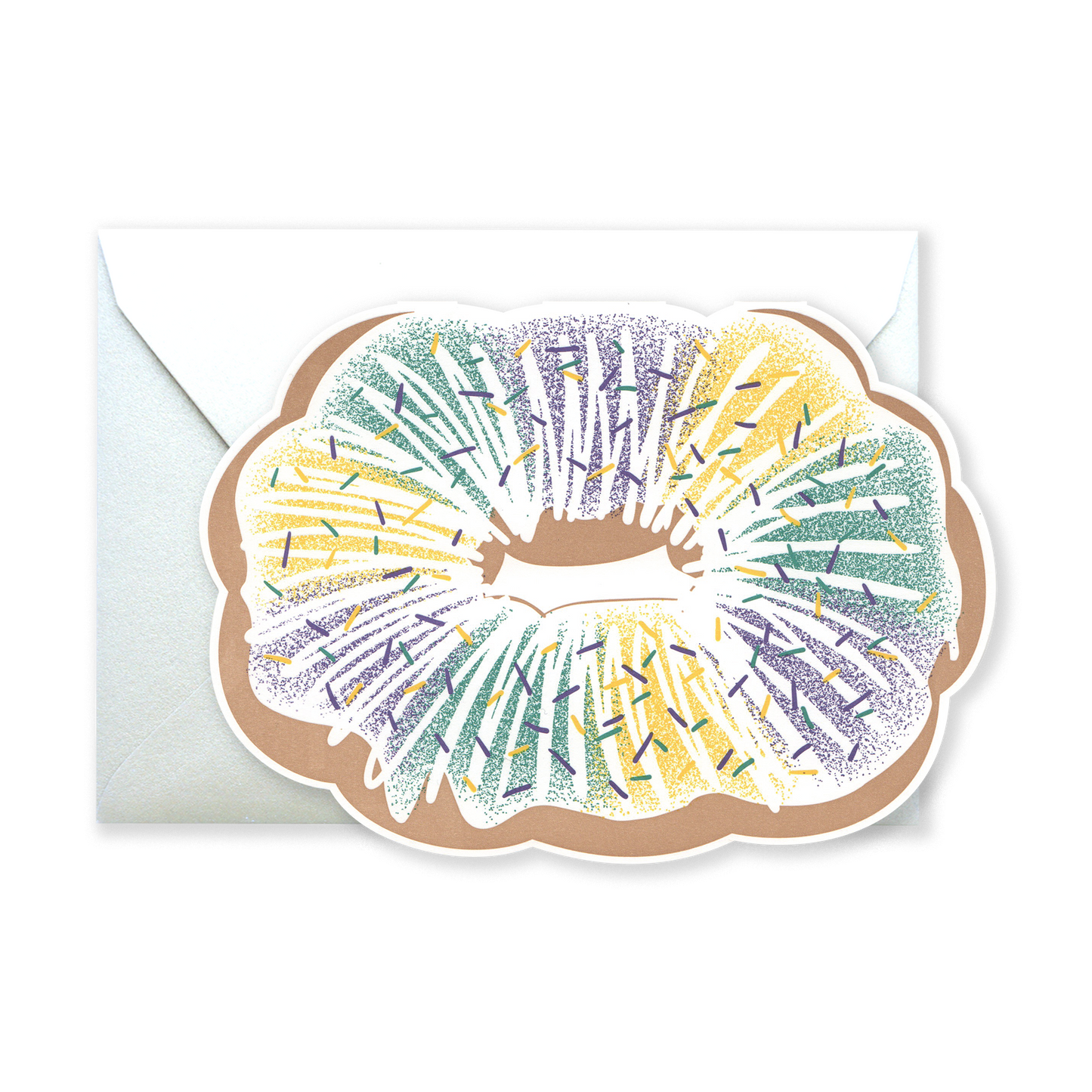 King Cake Letterpress Mardi Gras Card