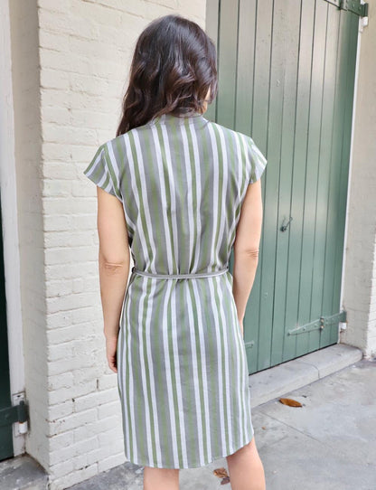 Earth Toned Organic Cotton Button Dress - Passion Lilie