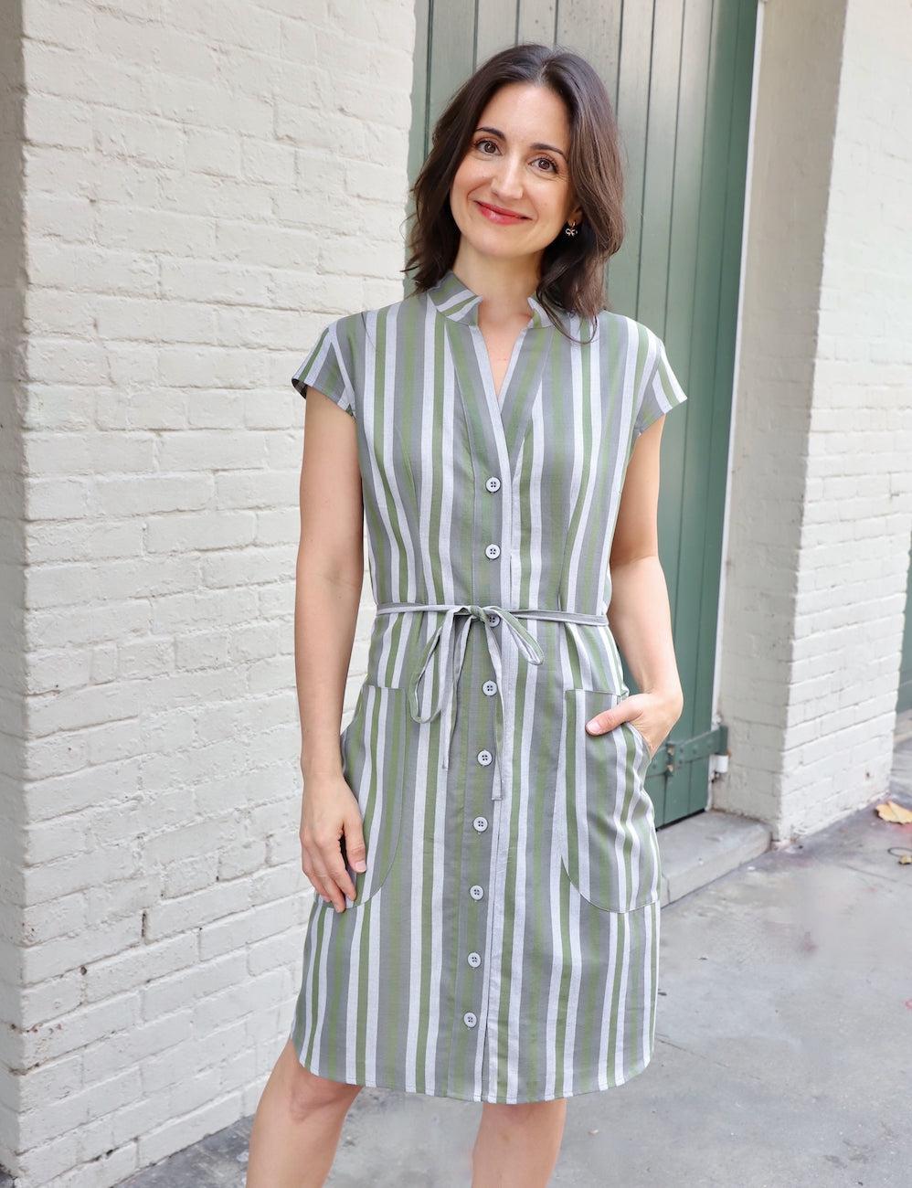 Earth Toned Organic Cotton Button Dress - Passion Lilie