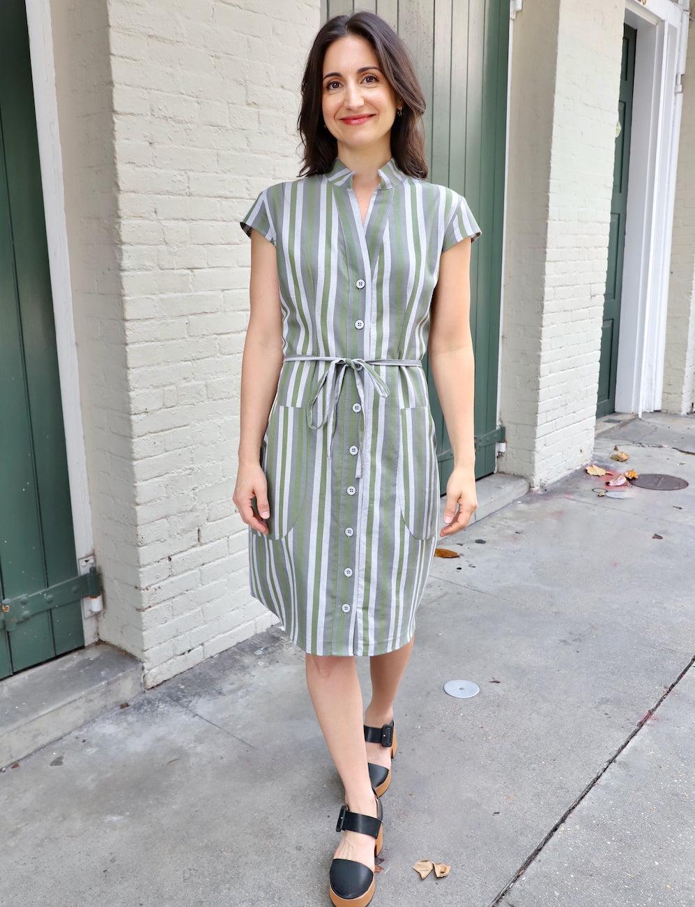 Earth Toned Organic Cotton Button Dress - Passion Lilie