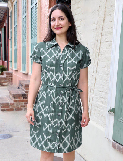 Evergreen Organic Cotton Button Dress - Passion Lilie