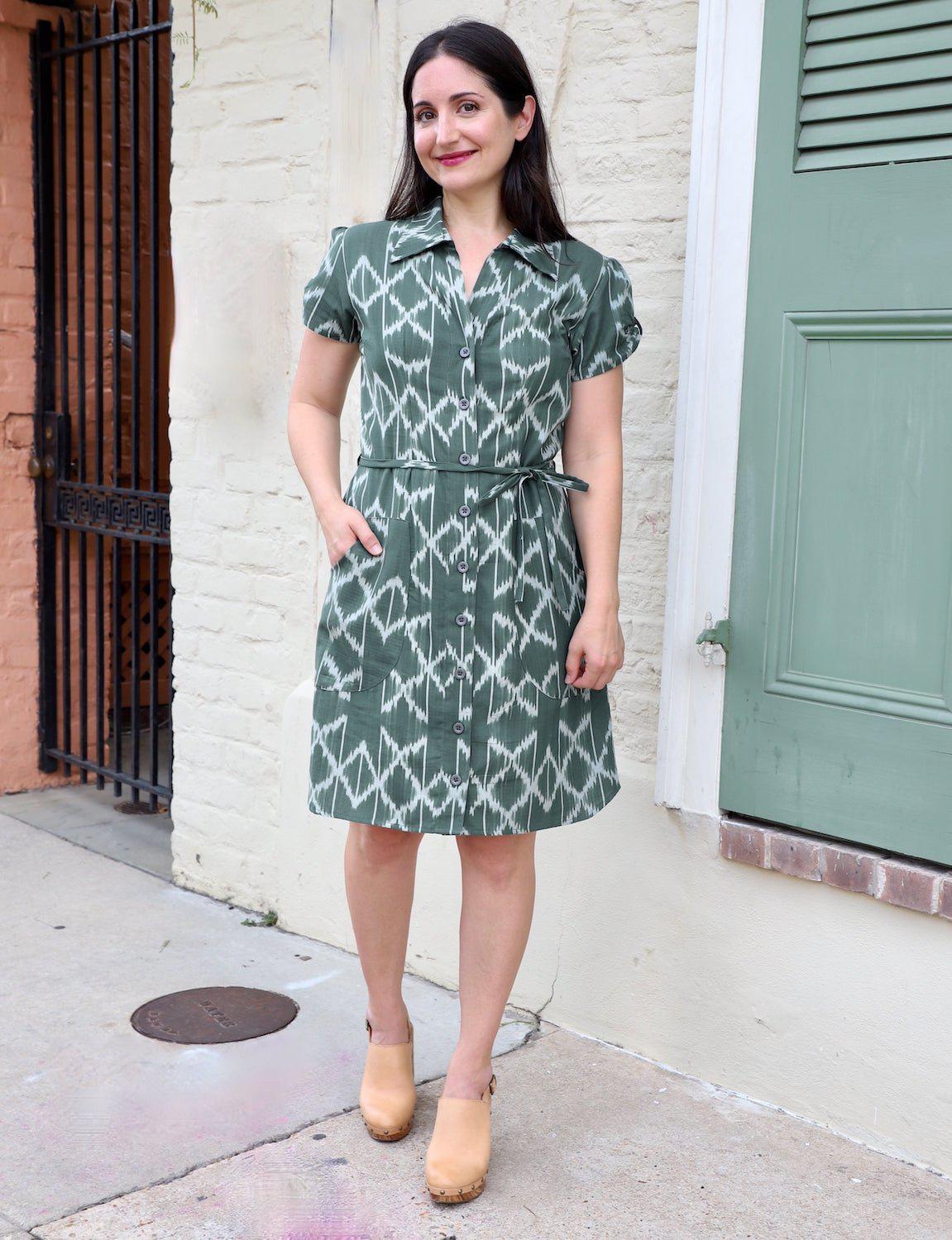 Evergreen Organic Cotton Button Dress - Passion Lilie